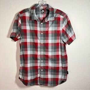 The North Face‎ Mens Plaid Button Up Shirt Size M Short Sleeve Pocket Collared